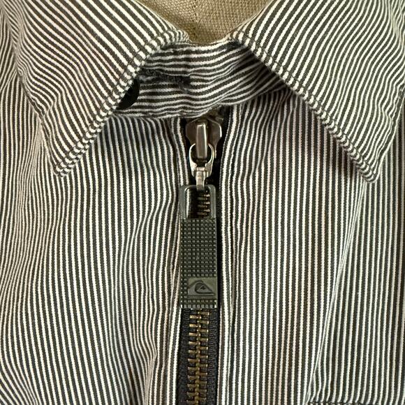 Quiksilver Vintage Striped Zip Up Cotton Jacket Large - Picture 5 of 7